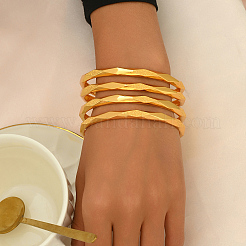 4 шт. роскошные геометрические волнистые браслеты из цинкового сплава для повседневной носки женщин&nbsp;TW4371-2