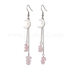 Серьги-подвески в форме луны из нержавеющей стали 304&nbsp;EJEW-JE06393