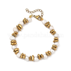 Armbänder aus natürlichen Süßwasserzuchtperlen und nichtmagnetischen synthetischen Hämatitperlen für Damen&nbsp;BJEW-JB13872