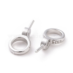 925 bélière à œillet à vis en argent sterling plaqué rhodium anti-ternissement&nbsp;STER-D035-46P