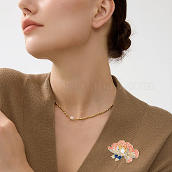 6 шт. эмалевые булавки в виде цветка пиона&nbsp;JEWB-FH0002-10