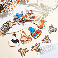 40шт 8 стильные односторонние большие подвески из липы с принтом&nbsp;WOOD-AR0001-35