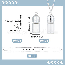 DIY-Sets zur Herstellung von Halsketten mit Anhänger aus Glasflaschen&nbsp;DIY-UN0007-62C
