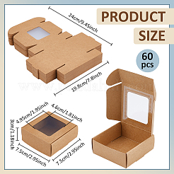 60 квадратная складная креативная коробка из крафт-бумаги&nbsp;CON-BC0007-72B
