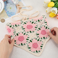 Хлопковый трикотажный треугольный платок&nbsp;AJEW-WH20001-82D