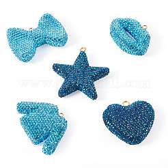 5pcs 5 styles pendentifs en pâte polymère faits à la main&nbsp;RB-BT0001-05B