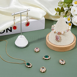 8 шт. 4 цвета латунные подвески с микропаве и кубическим цирконием&nbsp;KK-FH0008-06