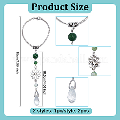 2 шт. 2 стиля подвесные украшения из цветочного сплава&nbsp;HJEW-OC00305