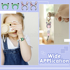 12 шт. 2 стильных силиконовых бусин в виде ушек кролика и лягушки&nbsp;SIL-TA0001-91