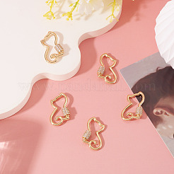 5 шт. латунные микро-паве прозрачные кубические цирконии винтовые карабины-замки&nbsp;KK-TA0003-18