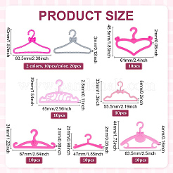 80шт. 8 стиля пластиковых вешалок для кукольной одежды&nbsp;DIY-GA0008-48