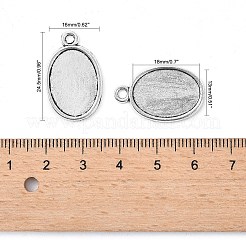 Тибетский стиль старинное серебро литые сеттинги кабошон плоский овал подвесные&nbsp;LS-TIBEP-M022-36AS