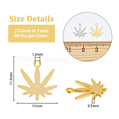 120 шт. подвески из нержавеющей стали 201 двух цветов&nbsp;STAS-DC0014-17