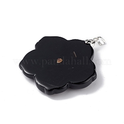 Große Anhänger aus natürlichem schwarzen Onyx (gefärbt und erhitzt).&nbsp;G-B040-01P-02