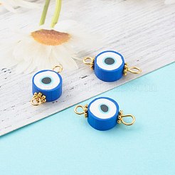 Плоские круглые со сглазом звенья из полимерной глины&nbsp;PALLOY-JF00719