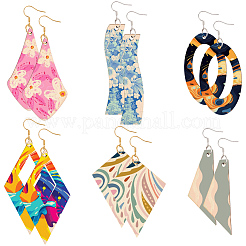 Наборы для изготовления деревянных висячих серег своими руками&nbsp;DIY-SP0005-04