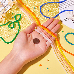 8 нить 8 цвета гальванических стеклянных бусин&nbsp;EGLA-TA0001-49A