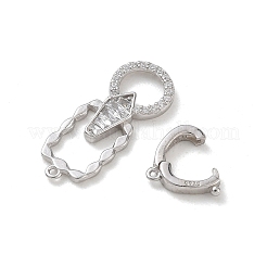925 fermoir déployant en argent sterling avec micro pavés de zircone cubique transparents&nbsp;SE-CBAF1B0-02P