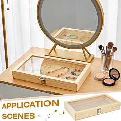 Vitrines à bijoux en bois avec couvercle transparent&nbsp;AJEW-WH0696-753B