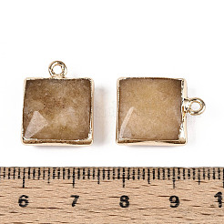 Граненые подвески из натурального окрашенного белого нефрита&nbsp;G-T139-95E