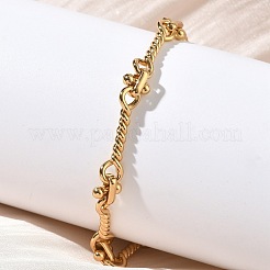 Armbänder aus gedrehten Seilgliederketten aus Edelstahl 304 für Damen&nbsp;BJEW-A160-06G