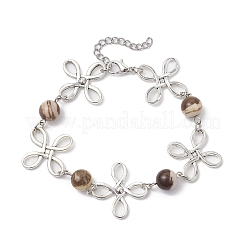 Braccialetti in lega di diaspro zebrato naturale per le donne&nbsp;BJEW-JB11684-04