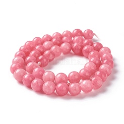 Brins de perles d'imitation de jade blanc naturel teint&nbsp;G-I299-F-10mm