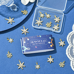 16 шт. 4 стиля рождественской стойки с покрытием из латуни подвески&nbsp;KK-SC0006-97