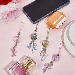 4 шт. акриловые и стеклянные ремешки для мобильных телефонов&nbsp;HJEW-DR00060