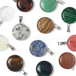 12шт 12 стиля подвески из натуральных и синтетических смешанных драгоценных камней&nbsp;G-FS0005-91