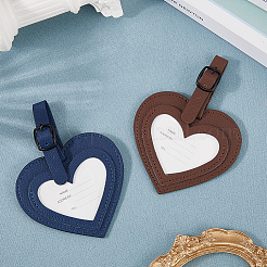 2 шт. 2-х цветные бирки для багажной сумки из искусственной кожи&nbsp;AJEW-GF0011-46C