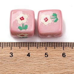 Печатные непрозрачные акриловые бусины&nbsp;SACR-A009-01C