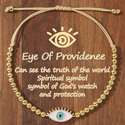 Браслет из круглых латунных бусин&nbsp;QD3102