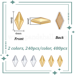480 pièce de clous thermocollants en aluminium 2 couleurs en forme d'étoile&nbsp;DIY-NB0015-87B