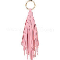 Porte-clés pendentif pompon en cuir synthétique&nbsp;FIND-WH20019-242G-03