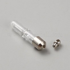Pendenti con bottiglia di clessidra in tubo di vetro&nbsp;GLAA-WH0042-18P