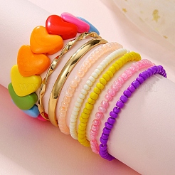 Set di bracciali elastici in lega&nbsp;PW-WG6490F-01