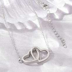 Collares colgantes de corazón para parejas de latón&nbsp;KK-CBA4547-07P