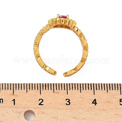 Манжеты из латуни с микро паве кубический цирконий для женщин&nbsp;RJEW-F185-02G