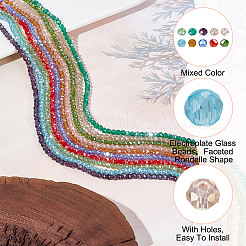 10 нить гальваника стеклянные бусины нити&nbsp;EGLA-HY0001-09