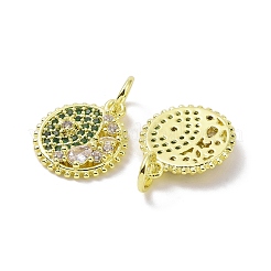 Vrais pendentifs en laiton plaqué 18k or véritable micro pavé zircone cubique&nbsp;KK-L209-056G-02