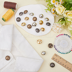 80 шт. 4-х цветные латунные пуговицы на ножке&nbsp;BUTT-ME0001-15