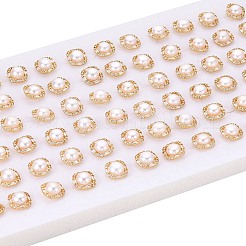 Boucles d'oreilles carrées en laiton avec micro pavé de zircone cubique transparent&nbsp;PEAR-N020-JY02