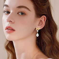 5 пара латунных сережек-гвоздиков&nbsp;KK-BBC0020-34