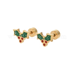 Boucles d'oreilles à tige en acier inoxydable 304 de Noël&nbsp;EJEW-A144-01C-G