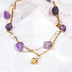 Bracelets multibrins en acier inoxydable 304 de style bohème&nbsp;BJEW-Z088-01C-G