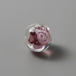 Ручная серебряная фольга стеклянные бусины Lampwork&nbsp;GLAA-WH0036-04D