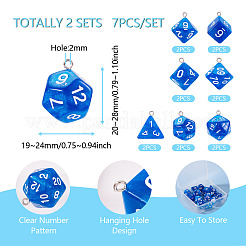 2 набор подвесок из полимерных многогранных игральных костей&nbsp;RESI-TA0003-18C