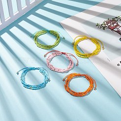Плетеные браслеты из стеклянных бусин&nbsp;BJEW-JB09103