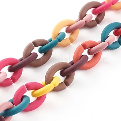 Colliers de chaîne de câble acrylique de style caoutchouté personnalisés&nbsp;NJEW-JN03464